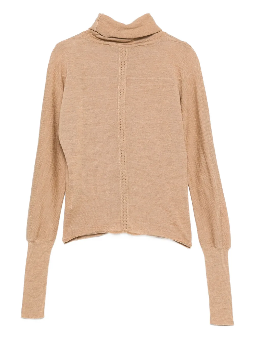 Pre-owned Gianfranco Ferre 1990s Turtleneck Puff-sleeve Sweater In Neutral
