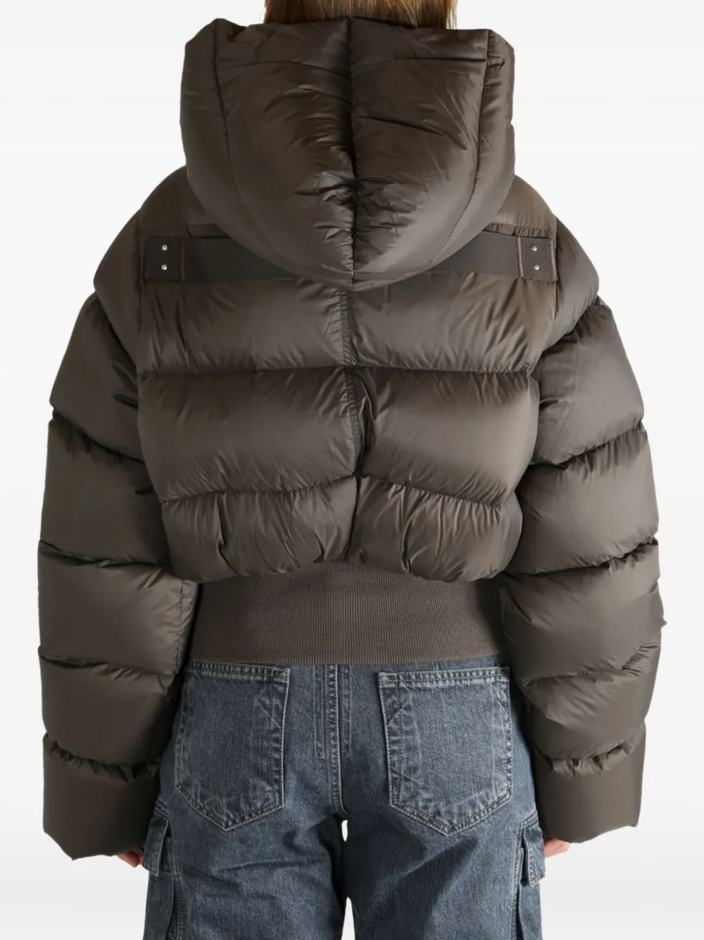 Rick Owens hooded puffer jacket Grijs