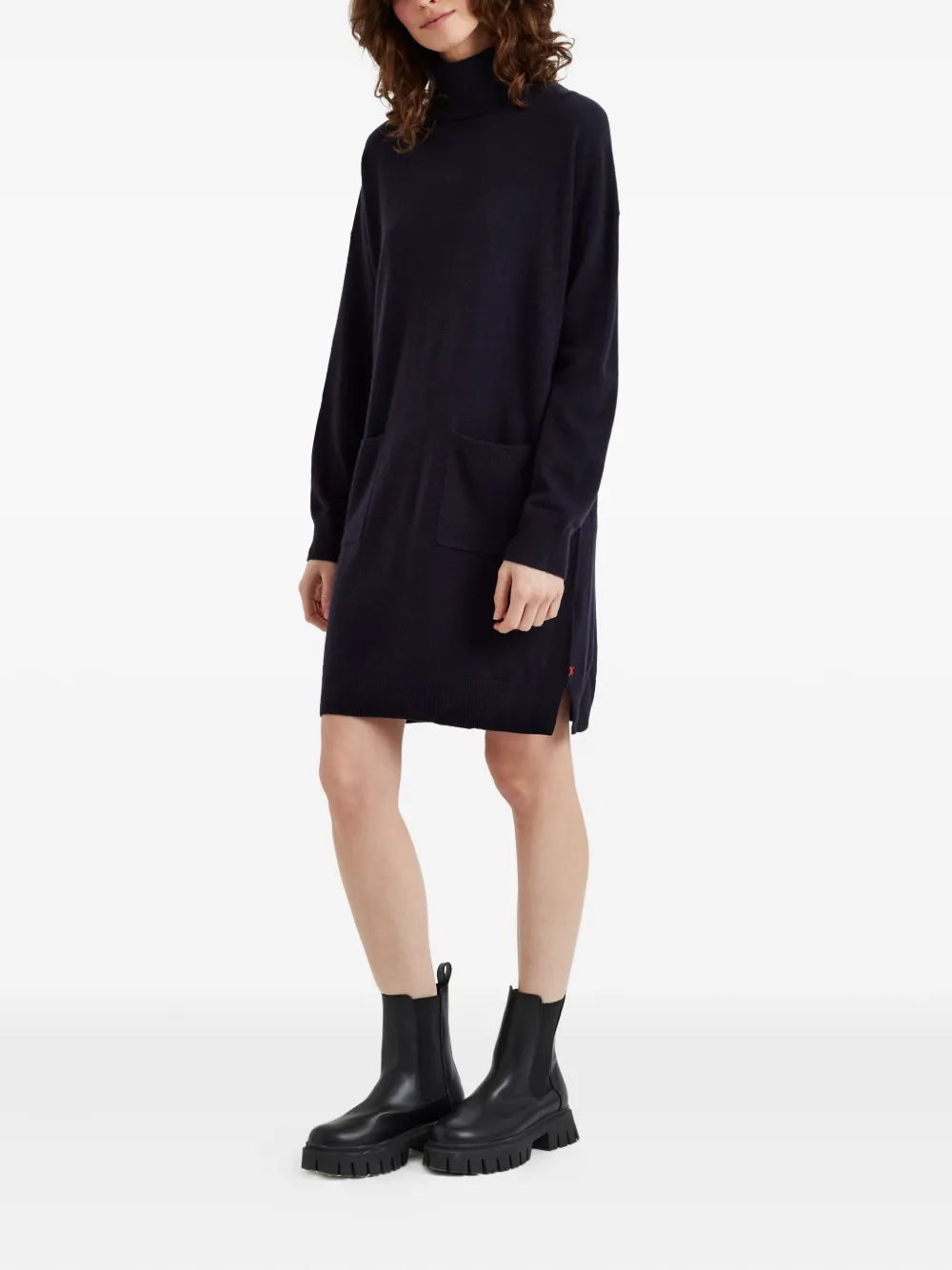 Chinti & Parker roll-neck patch-pocket dress - Blauw