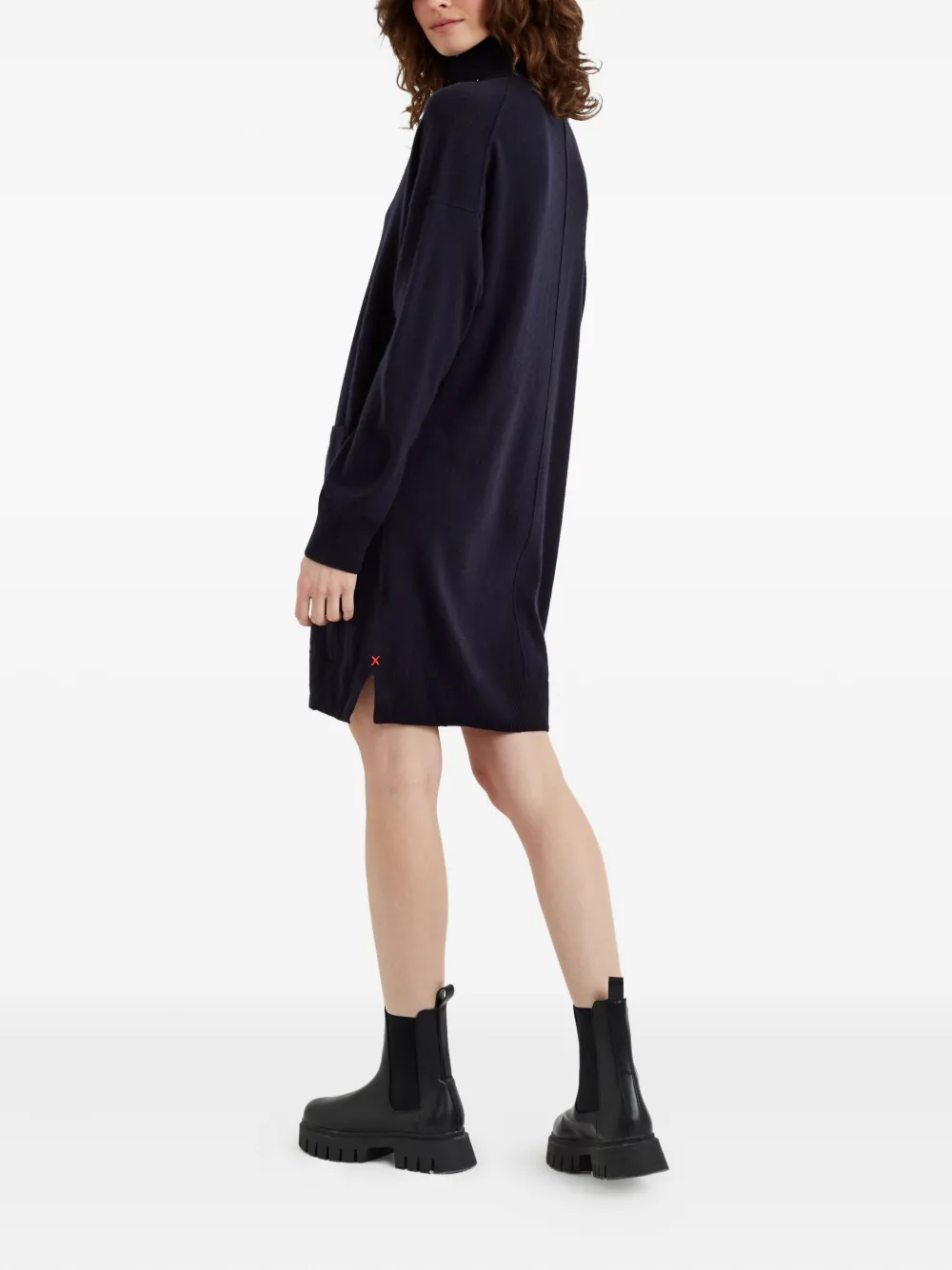  Chinti & Parker Roll-neck Patch-pocket Dress - Blue 