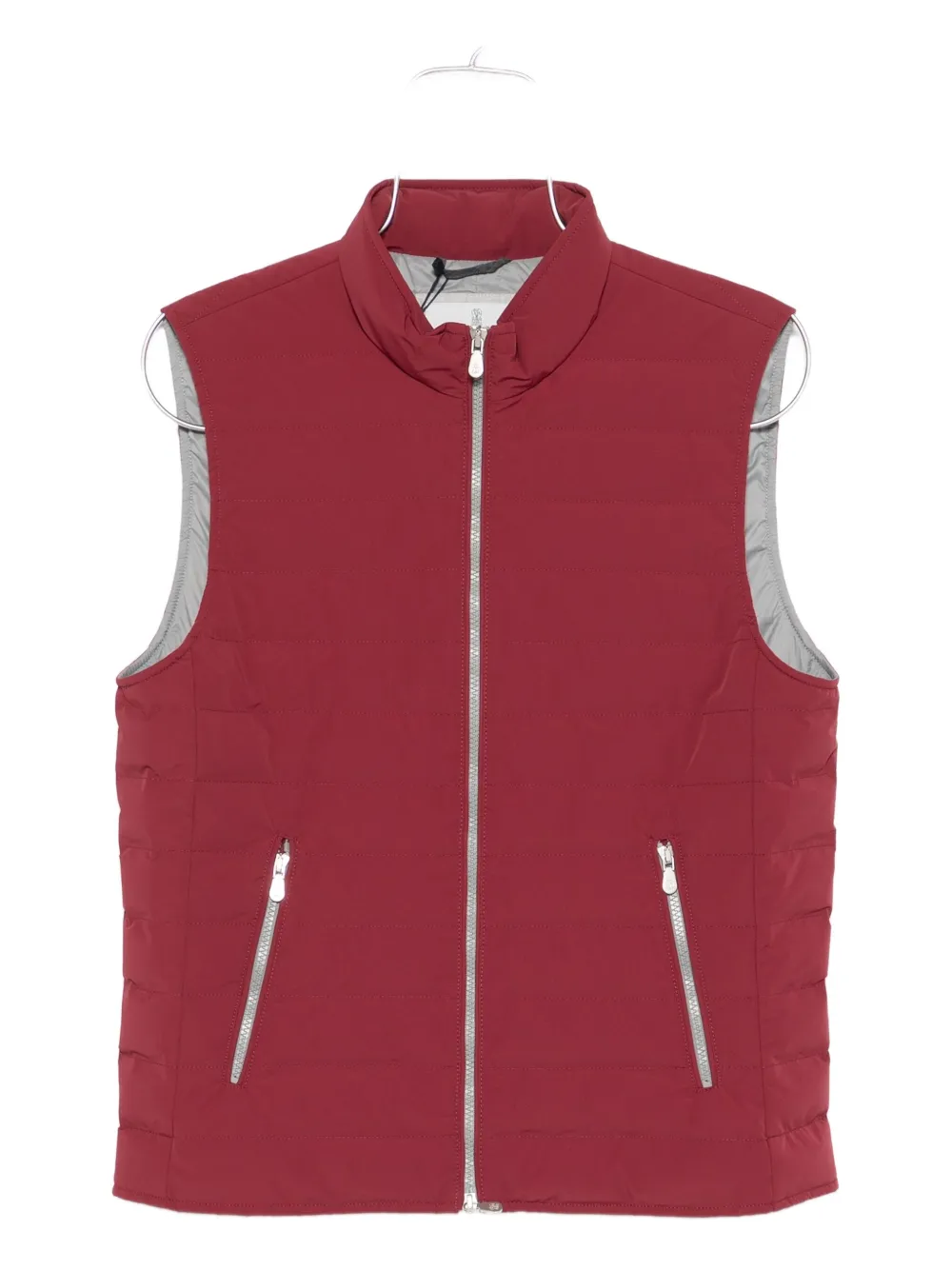 Brunello Cucinelli Quilted Zip-front Vest In Red