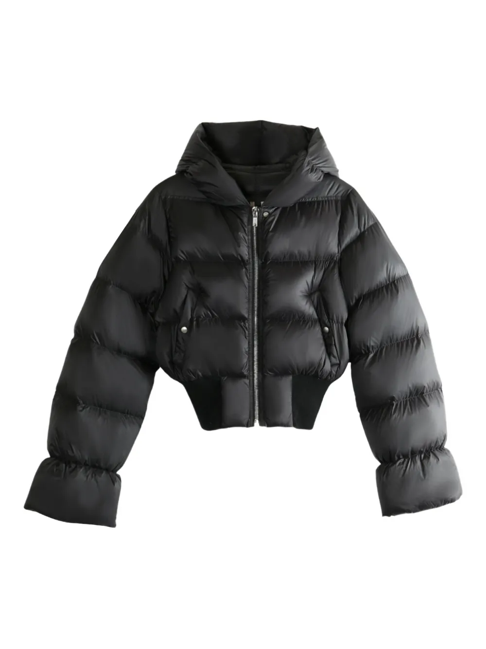 Rick Owens hooded puffer jacket Zwart