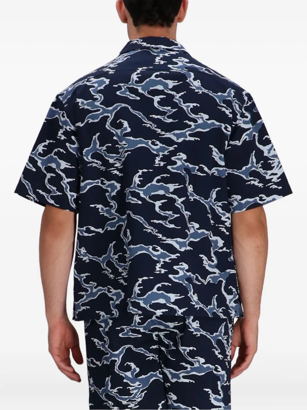 Kenzo Katoenen shorts met camouflageprint Blauw