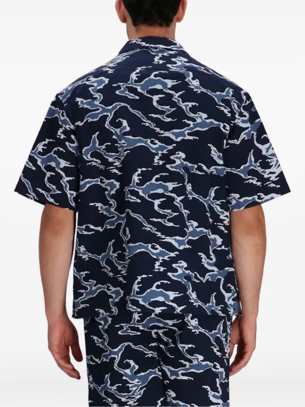 Kenzo Ocean camo-print Cotton Shorts | Blue | FARFETCH