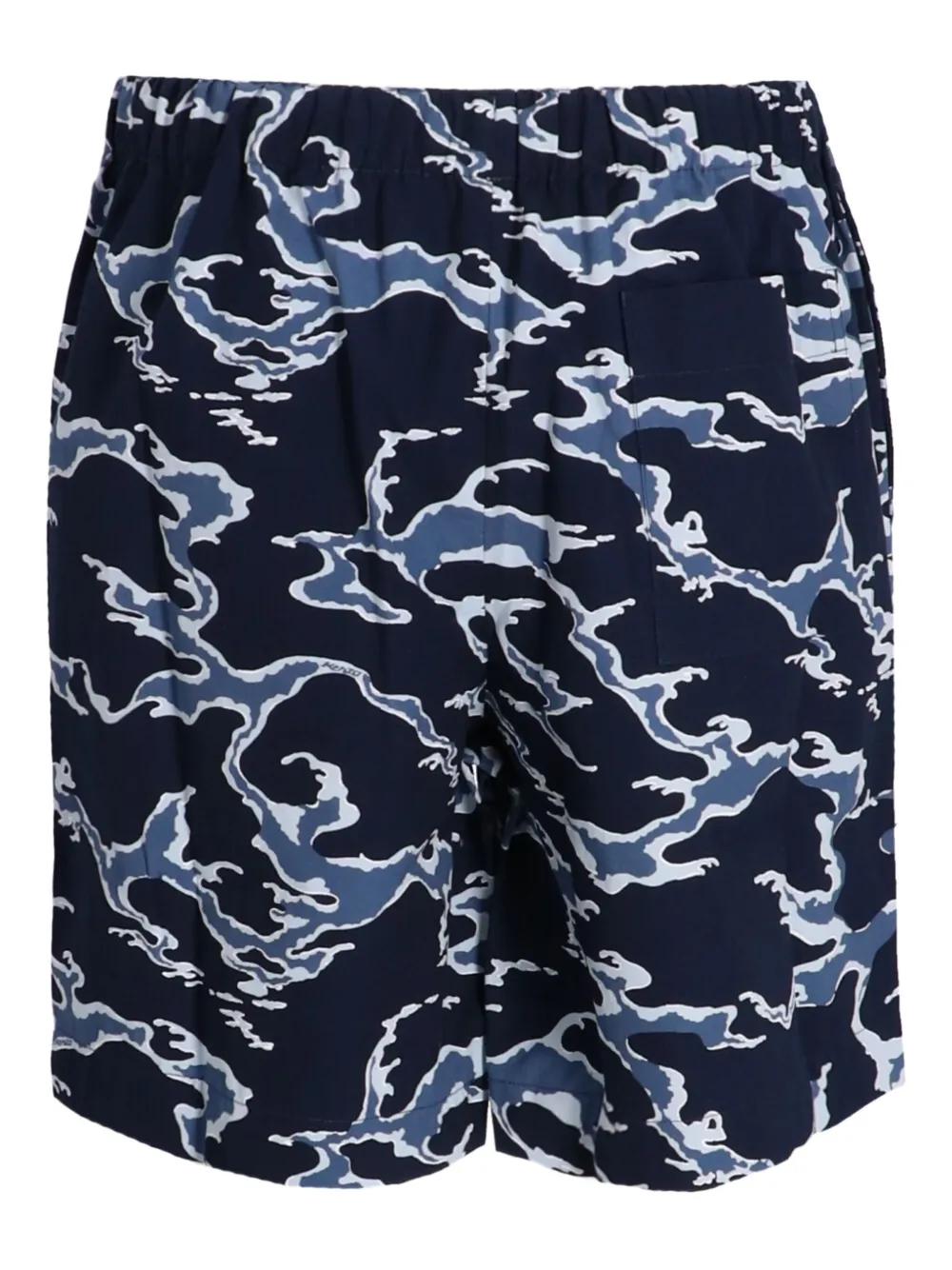 Kenzo Katoenen shorts met camouflageprint Blauw