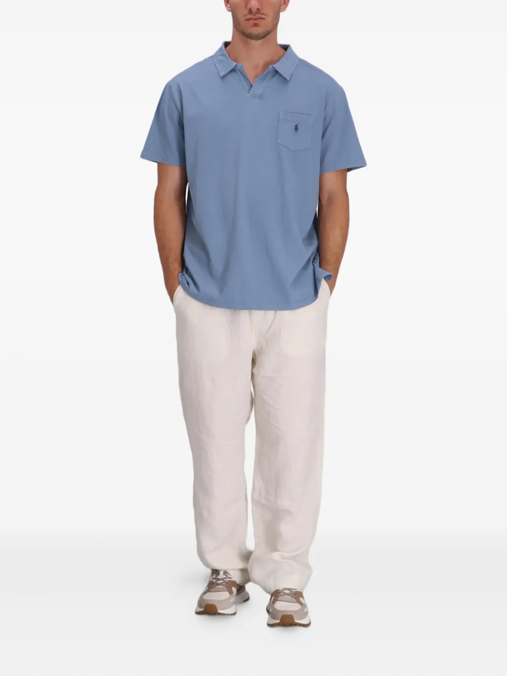 Polo Ralph Lauren Poloshirt met zak en korte mouwen - Blauw