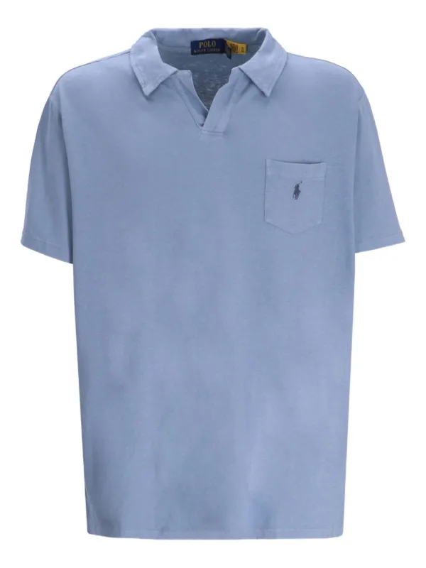 s*k様 Polo Ralph Lauren 1992 POLO SUMMERJ Polo Ralph Lauren Camisa Polo Mangas Curtas Com Bolso | Azul