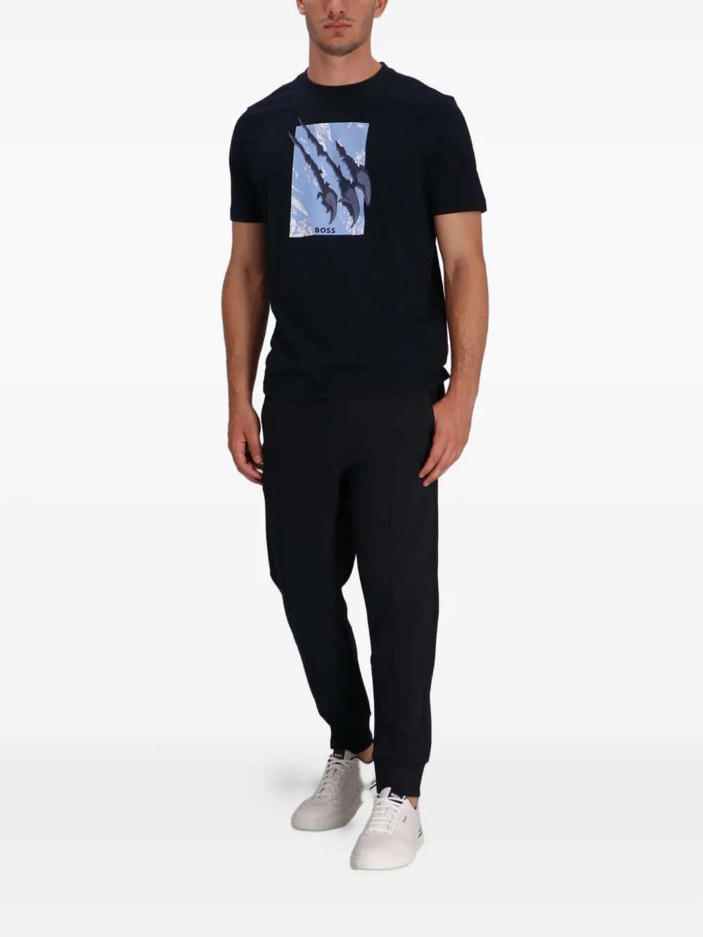 BOSS Joggingbroek met tailleband - Zwart