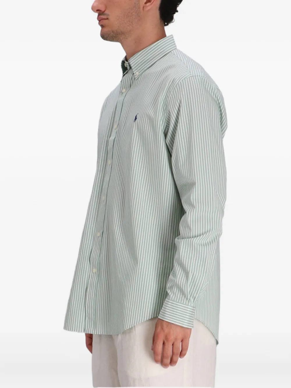 Polo Ralph Lauren striped-pattern cotton shirt Groen