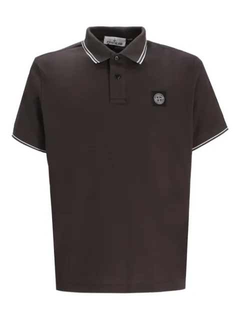 Stone Island tipped-collar logo polo shirt