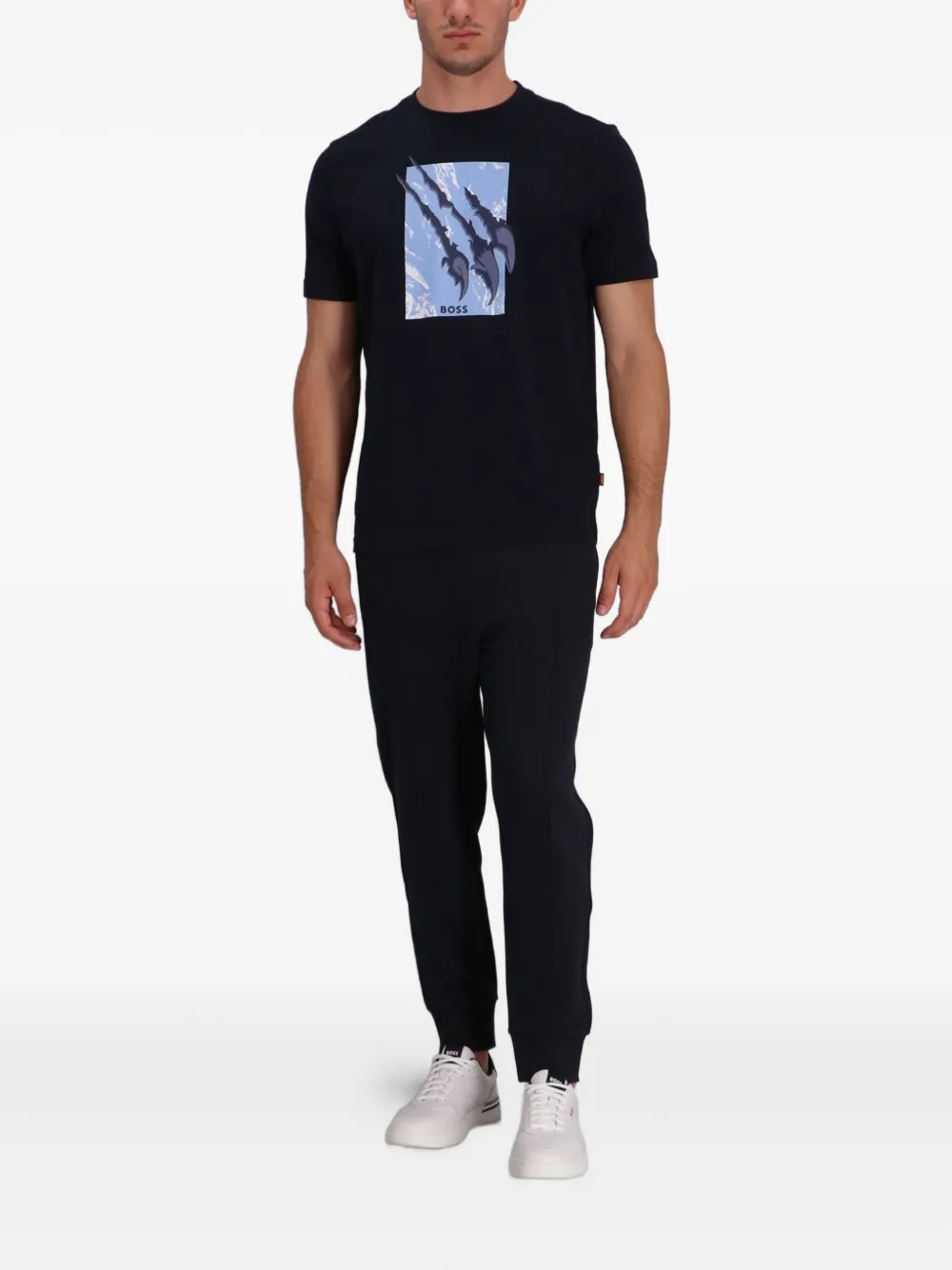 BOSS playera con cuello redondo y estampado gráfico | Playeras | Image 2