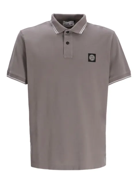 Stone Island logo-patch cotton polo shirt