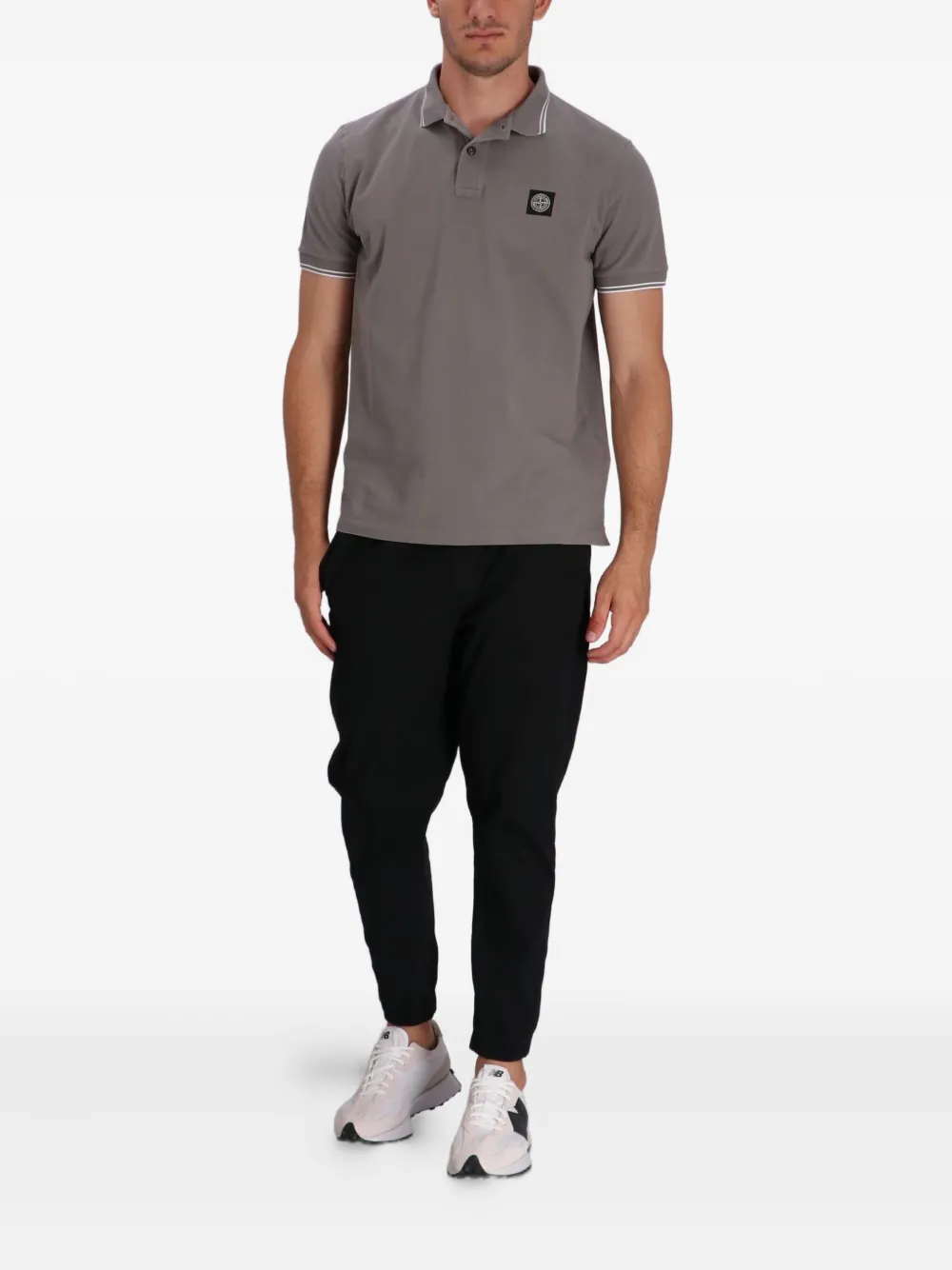 Stone Island Poloshirt met logopatch - Bruin