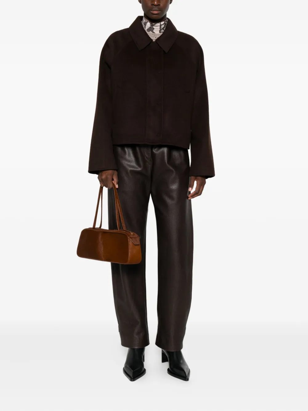 Ottod'ame Button-fastening Patch-pocket Jacket In Brown