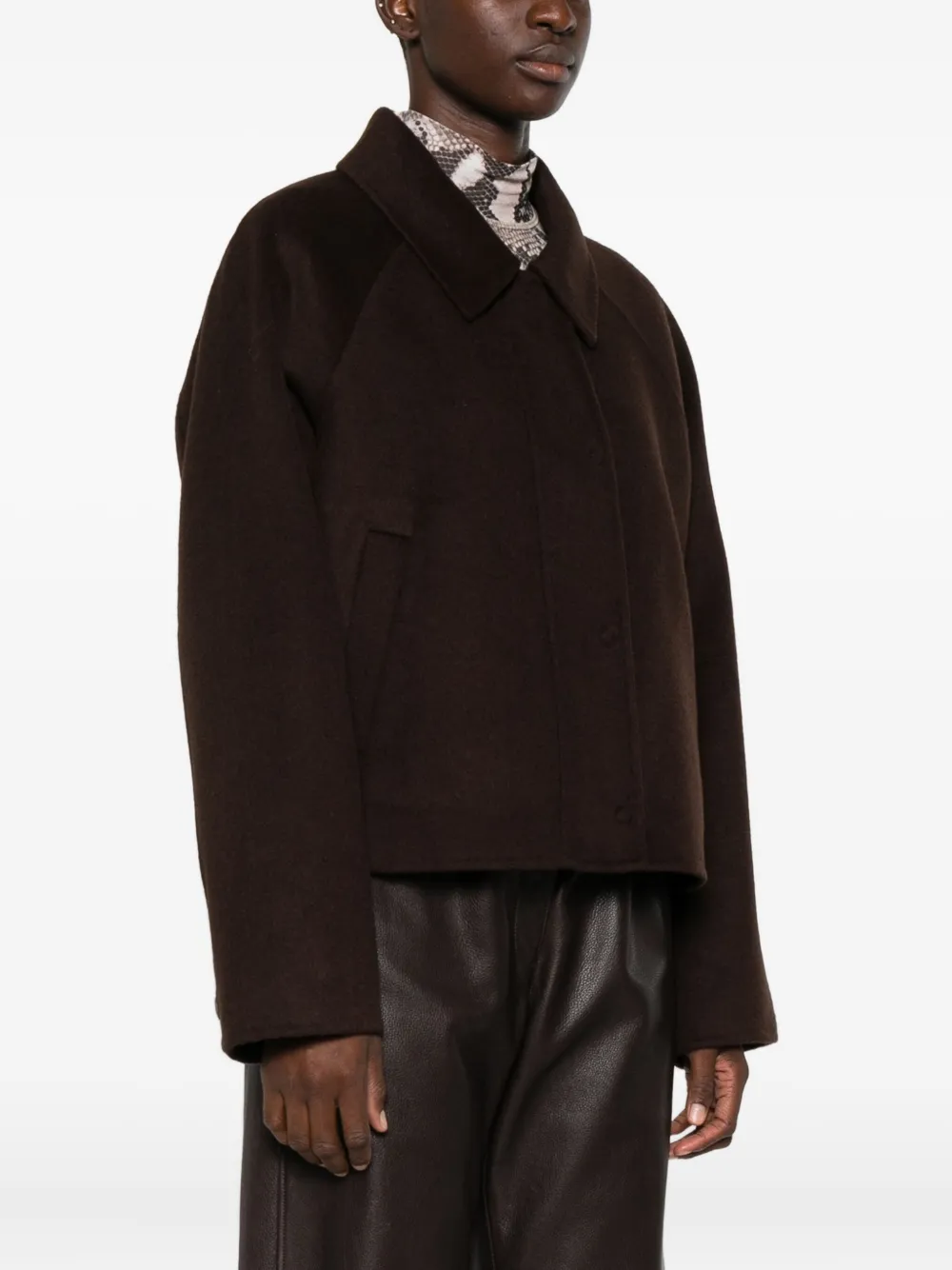 Ottod'ame Button-fastening Patch-pocket Jacket In Brown