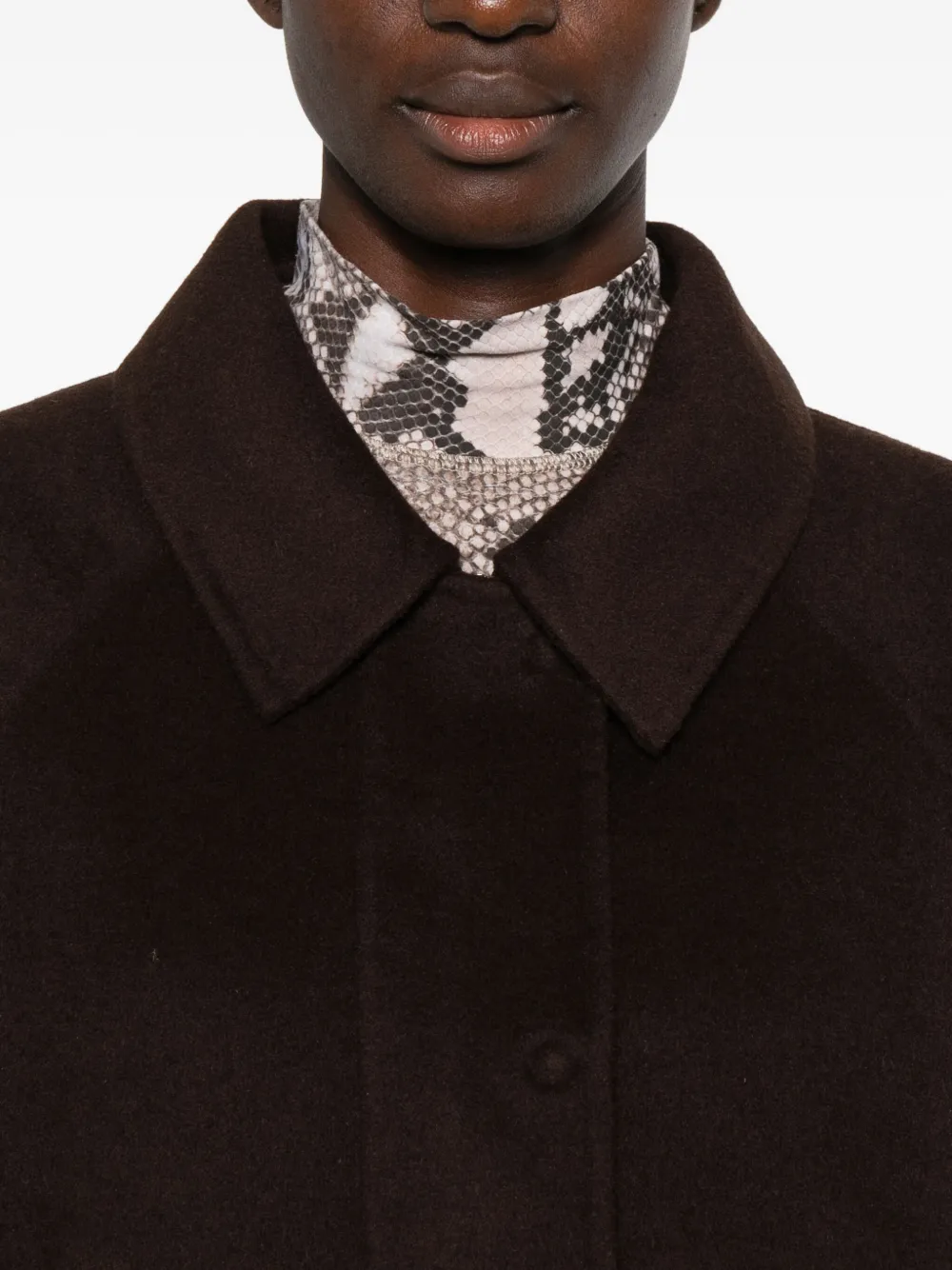 Ottod'ame Button-fastening Patch-pocket Jacket In Brown