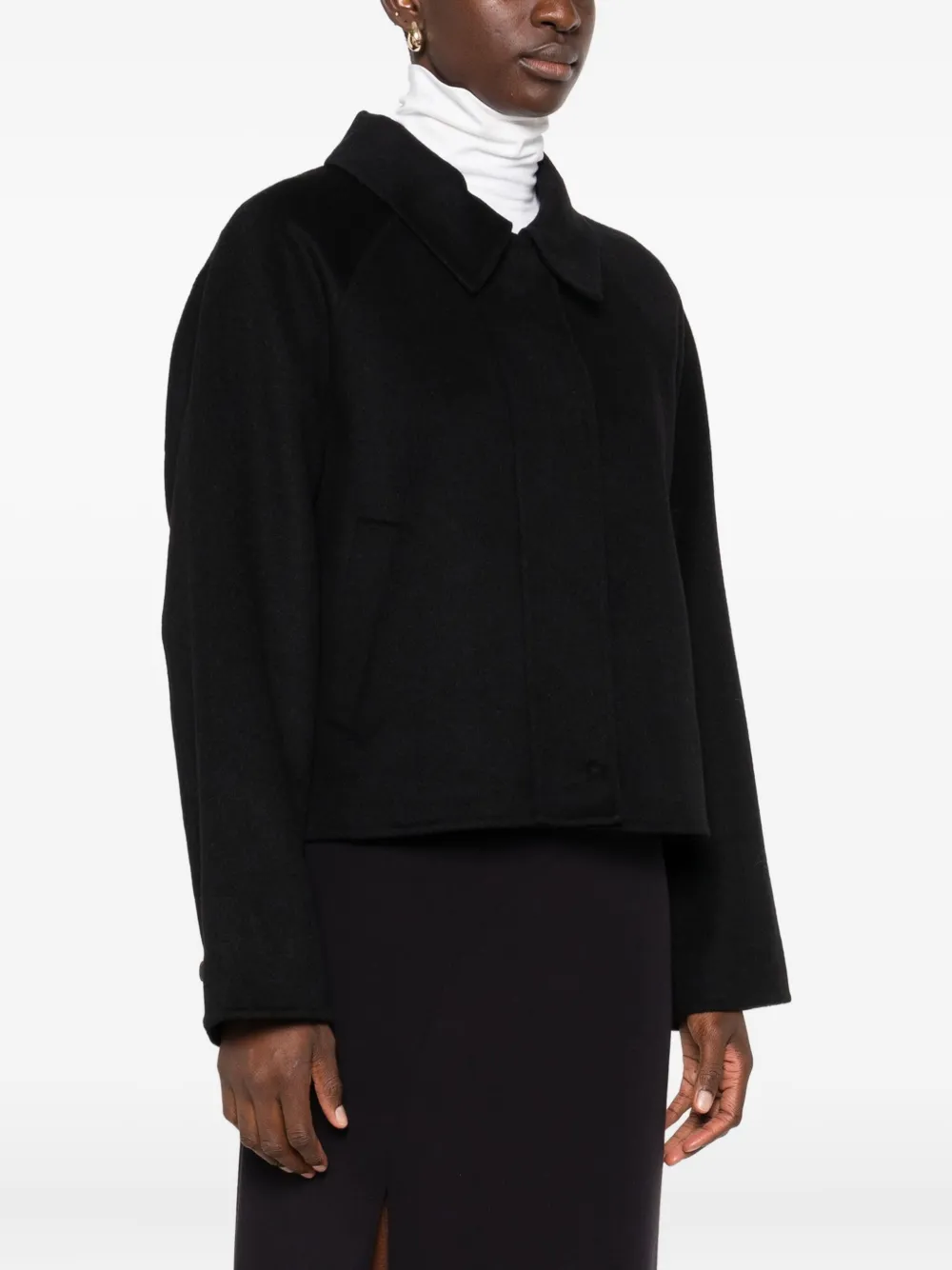 Ottod'ame Button-fastening Short Jacket In Black