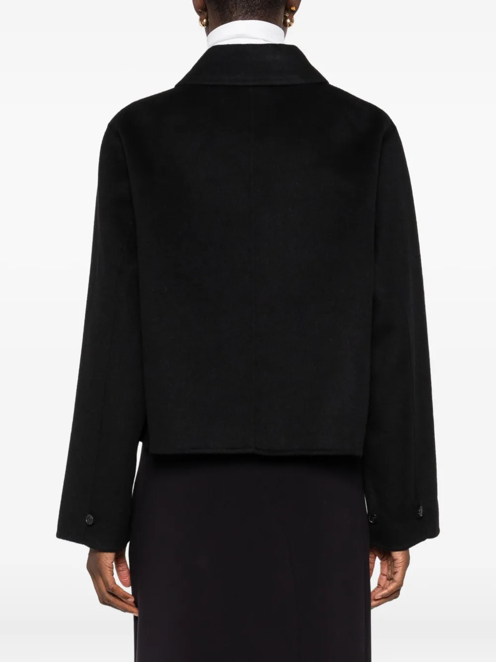 Ottod'ame Button-fastening Short Jacket In Black