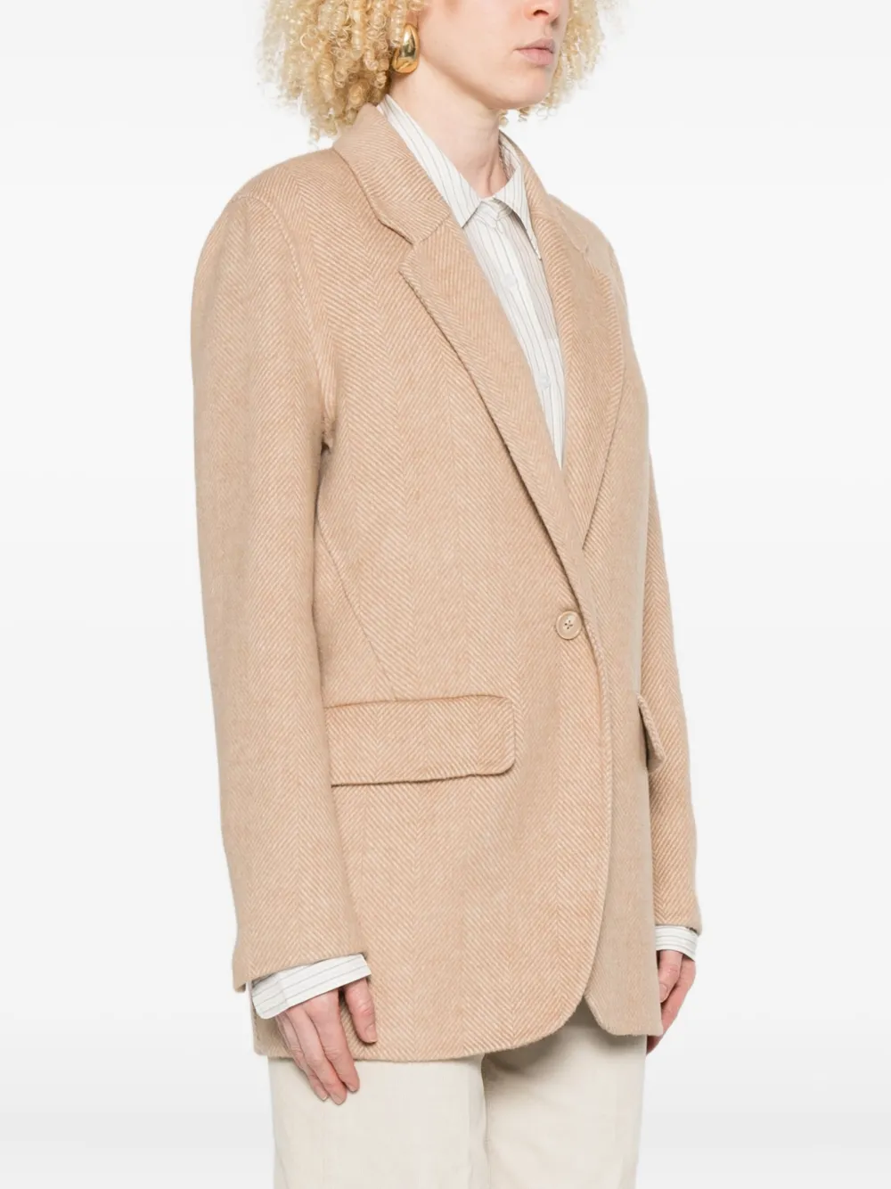Ottod'ame Herringbone Single-breasted Jacket In Multi