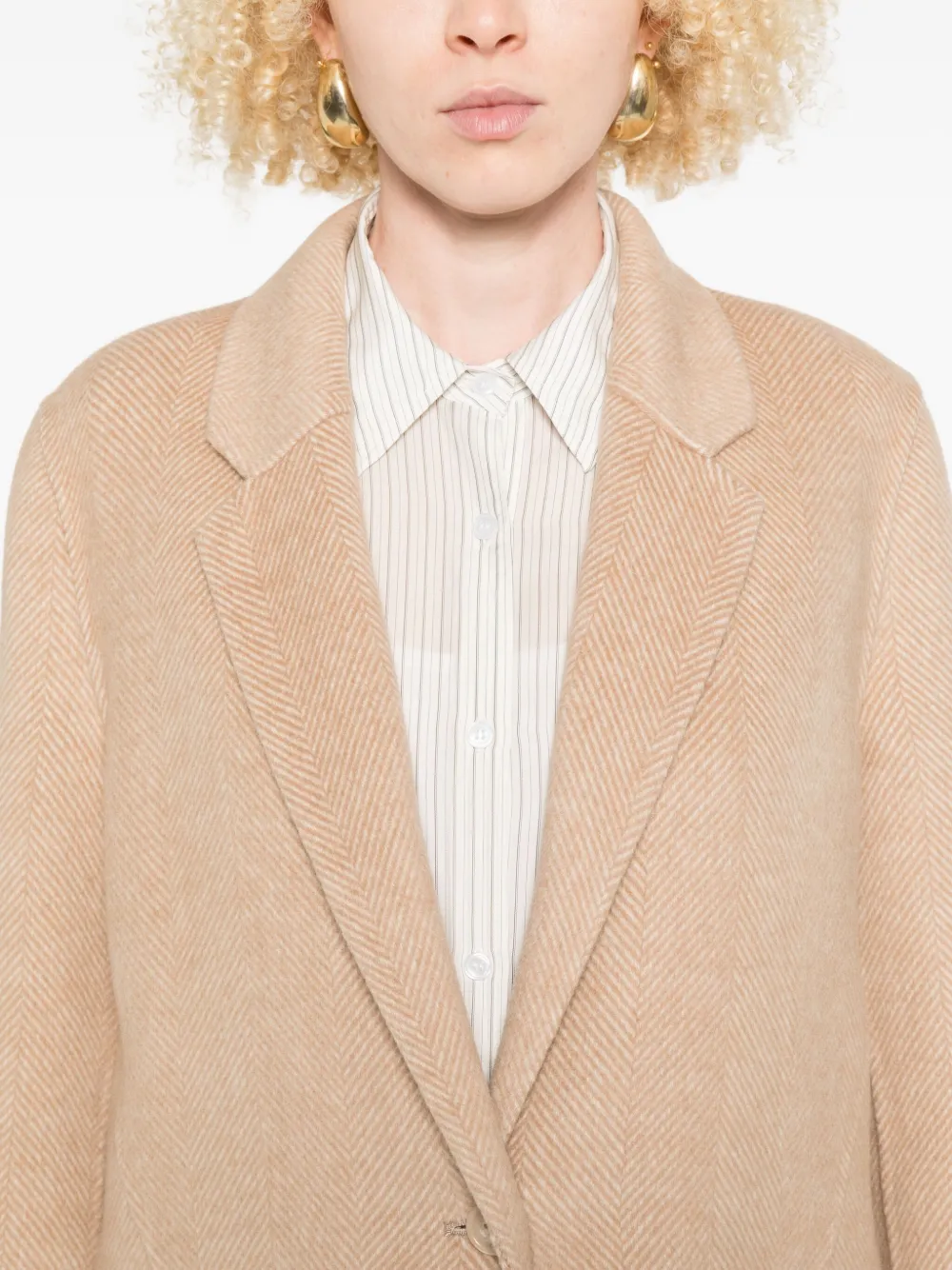 Ottod'ame Herringbone Single-breasted Jacket In Multi