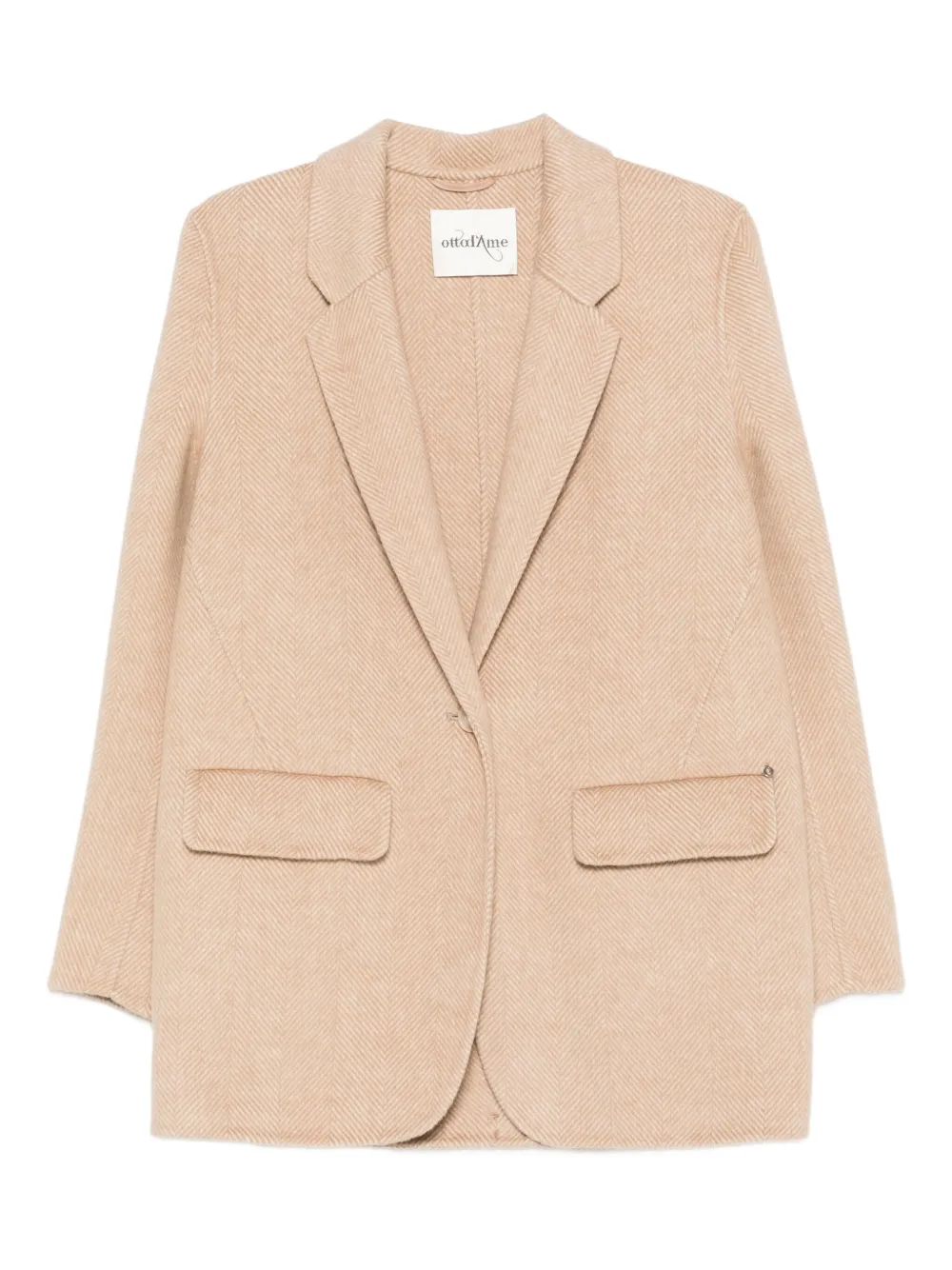 Ottod'ame Herringbone Single-breasted Jacket In Multi