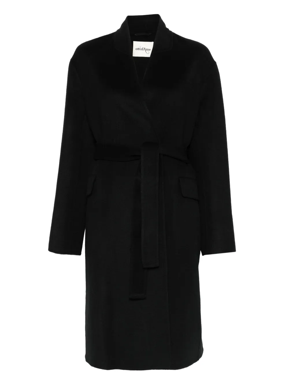 Ottod'Ame belted wrap coat | Black | Image 1