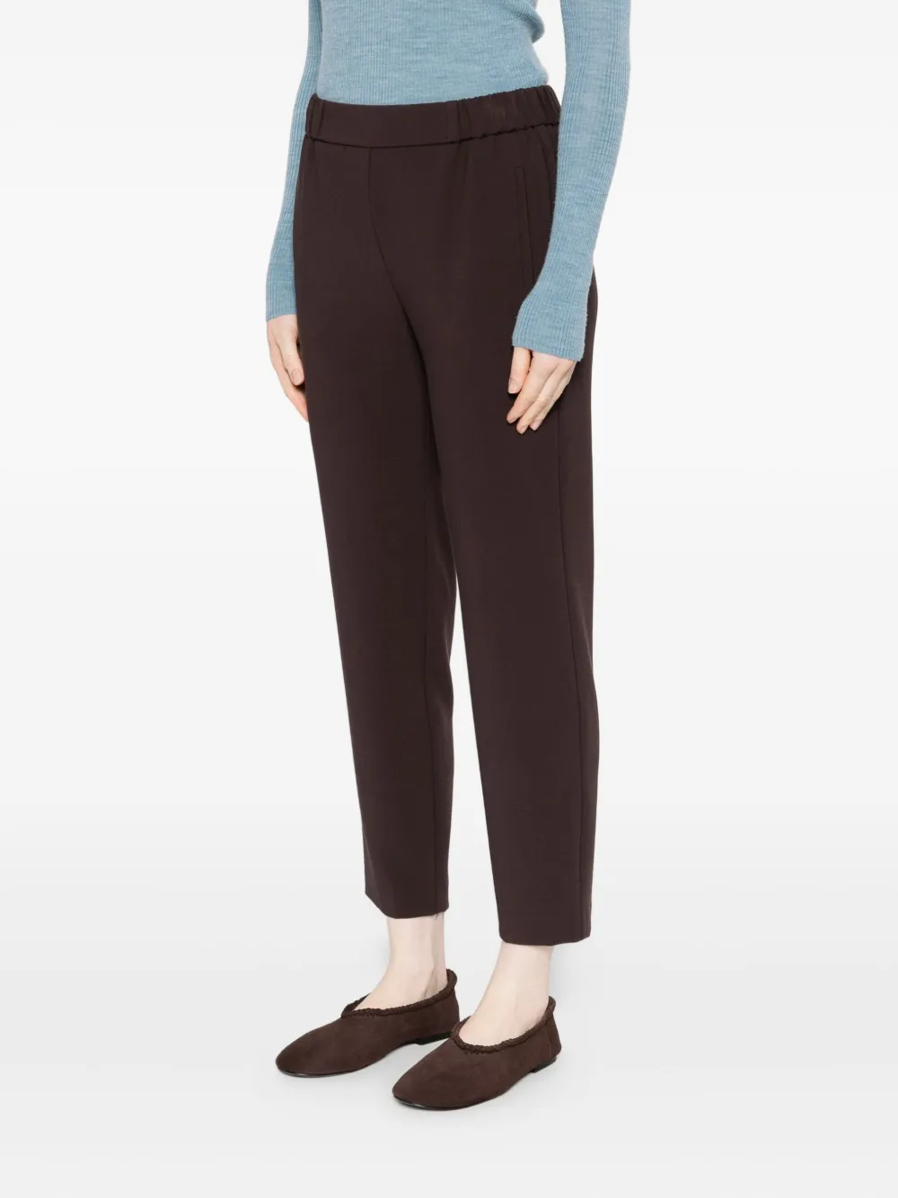 Ottod'Ame Broek met elastische taille en zakdetail Bruin