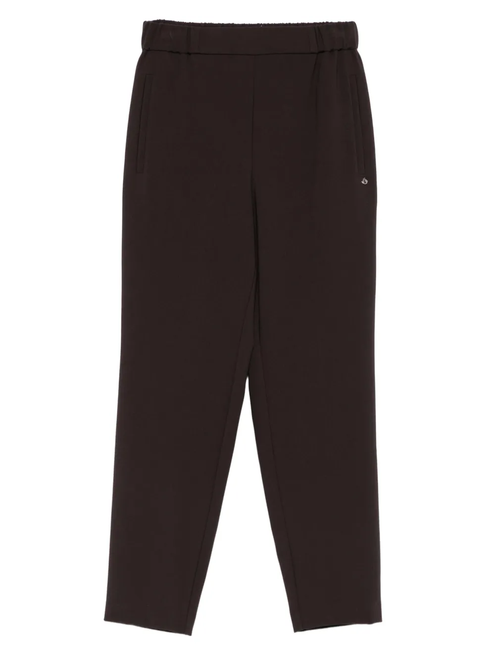 Ottod'Ame Broek met elastische taille en zakdetail Bruin