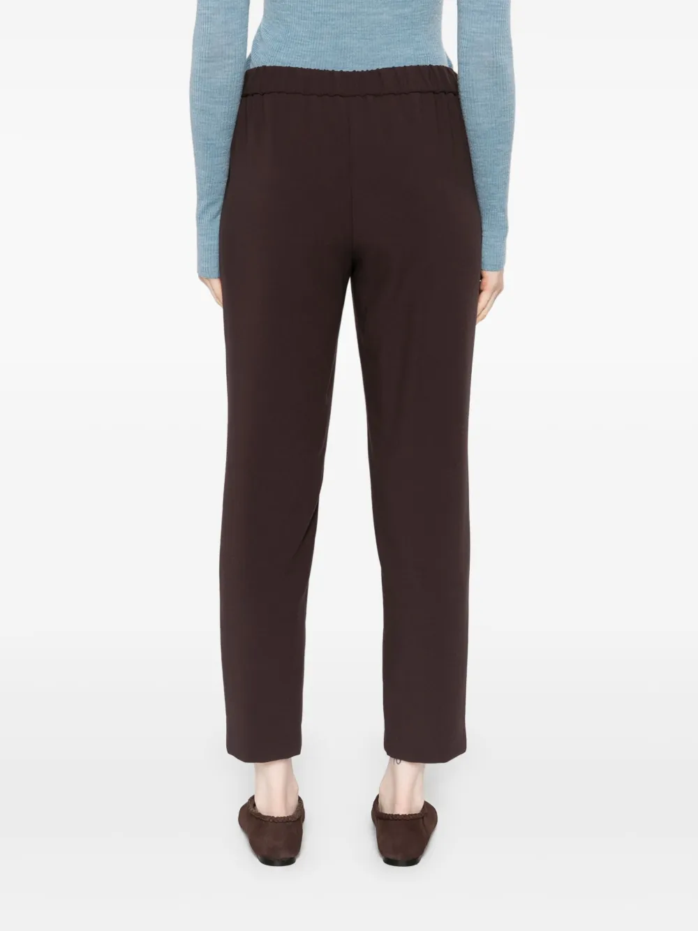 Ottod'Ame Broek met elastische taille en zakdetail Bruin