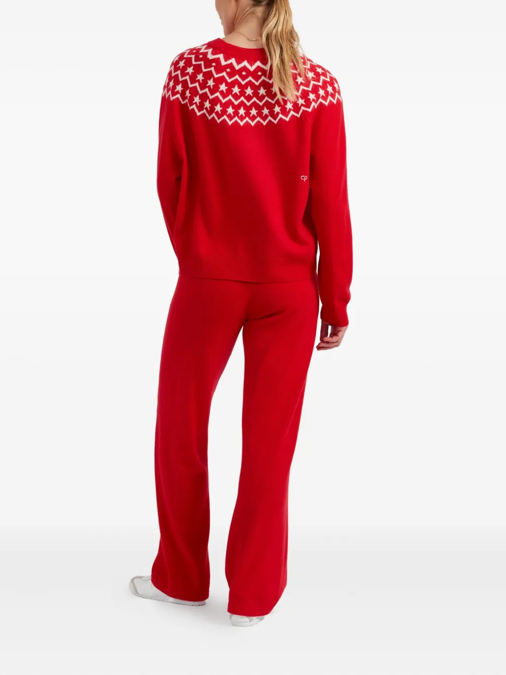 Chinti & Parker Star-yoke Sweater In Red