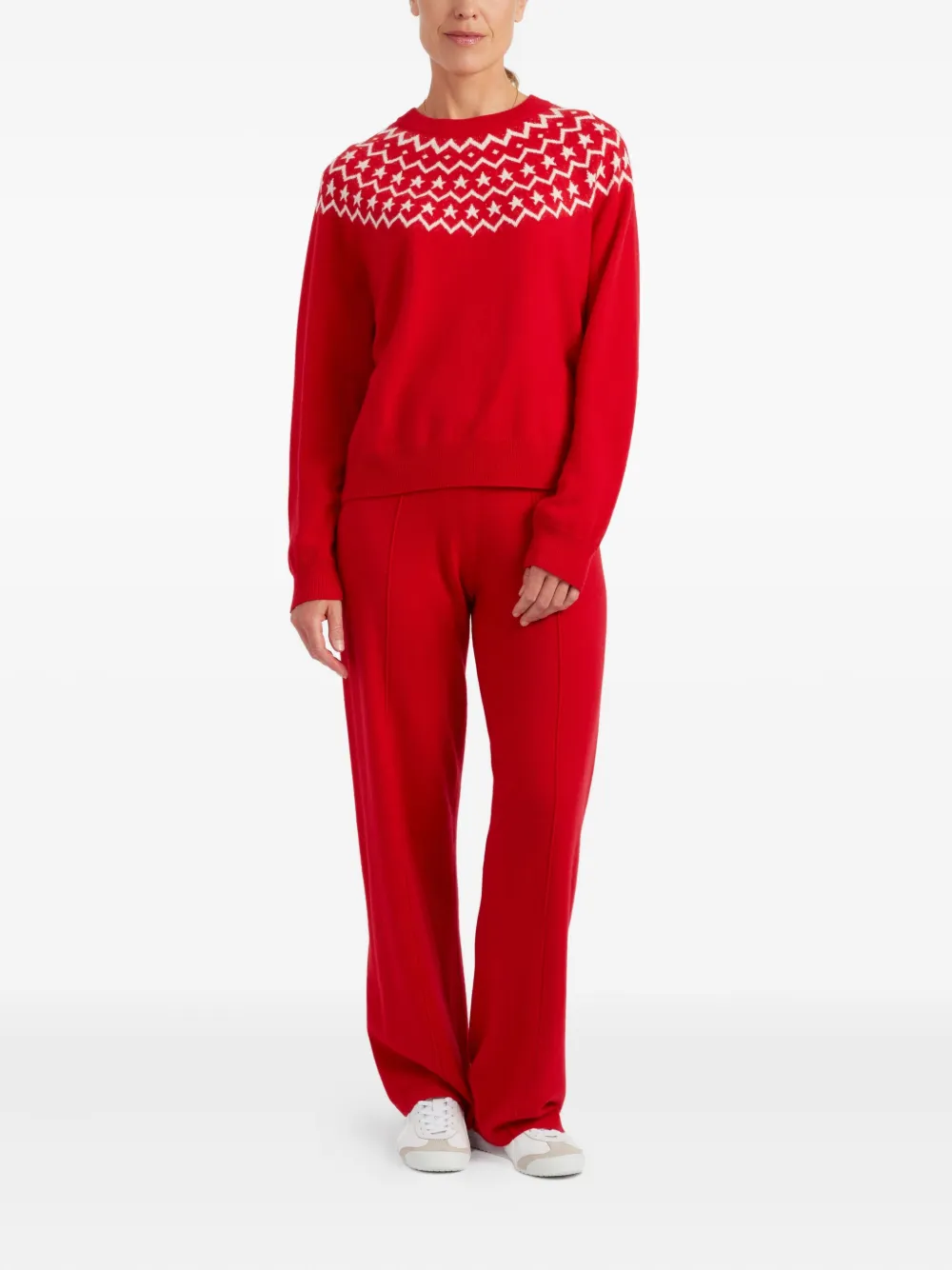 Chinti & Parker Star-yoke Sweater In Red