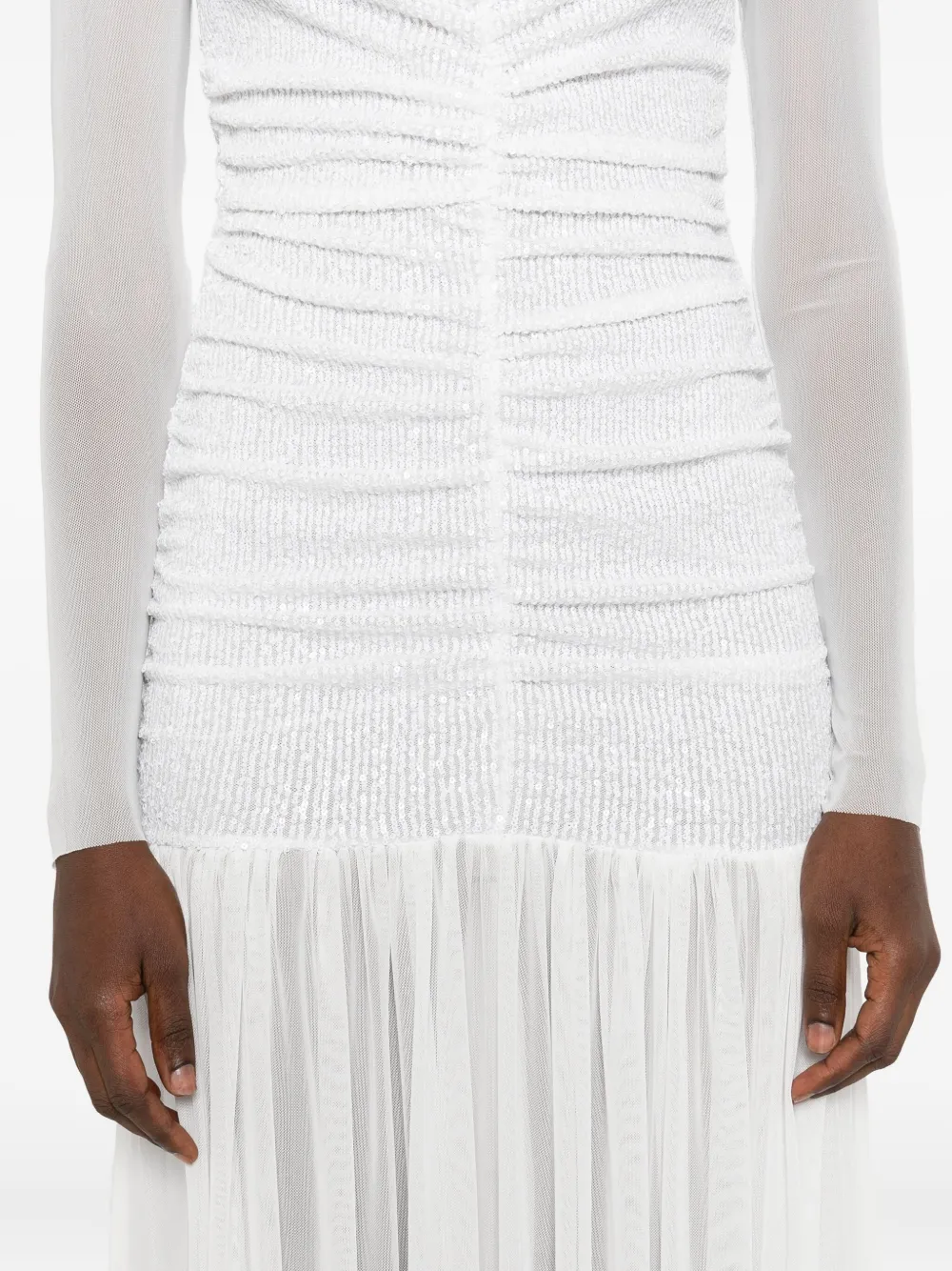 Atu Body Couture long-sleeve gathered maxi dress Wit