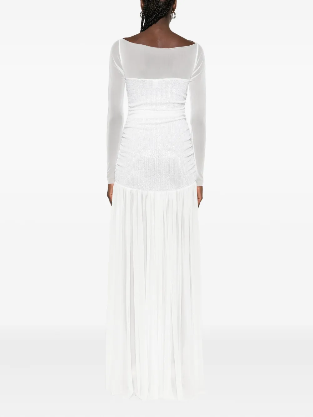 Atu Body Couture long-sleeve gathered maxi dress Wit