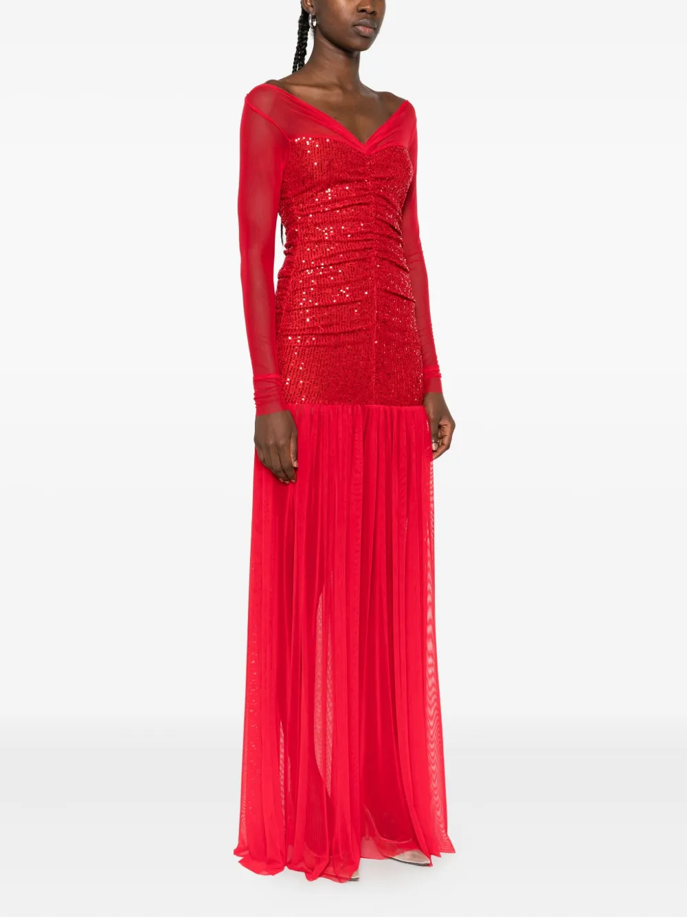 Atu Body Couture sequin-embellished mesh maxi dress Rood