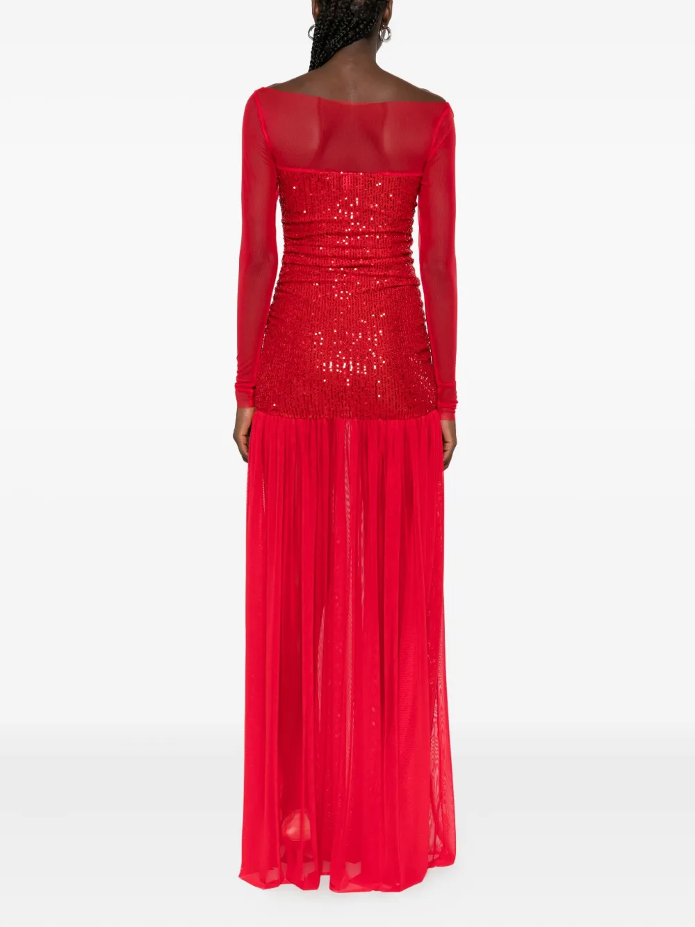Atu Body Couture sequin-embellished mesh maxi dress Rood