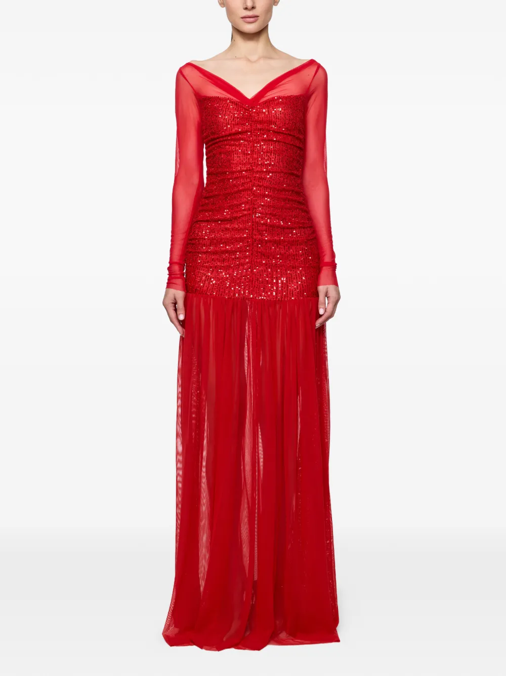 Atu Body Couture sequin-embellished mesh maxi dress - Red