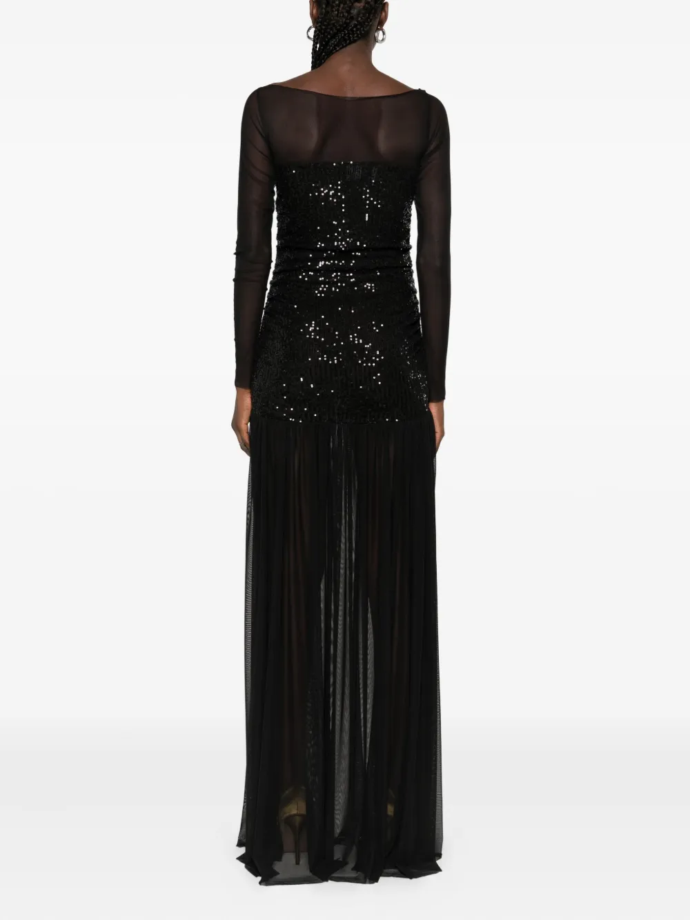 Atu Body Couture sequin-embellished mesh maxi dress Zwart