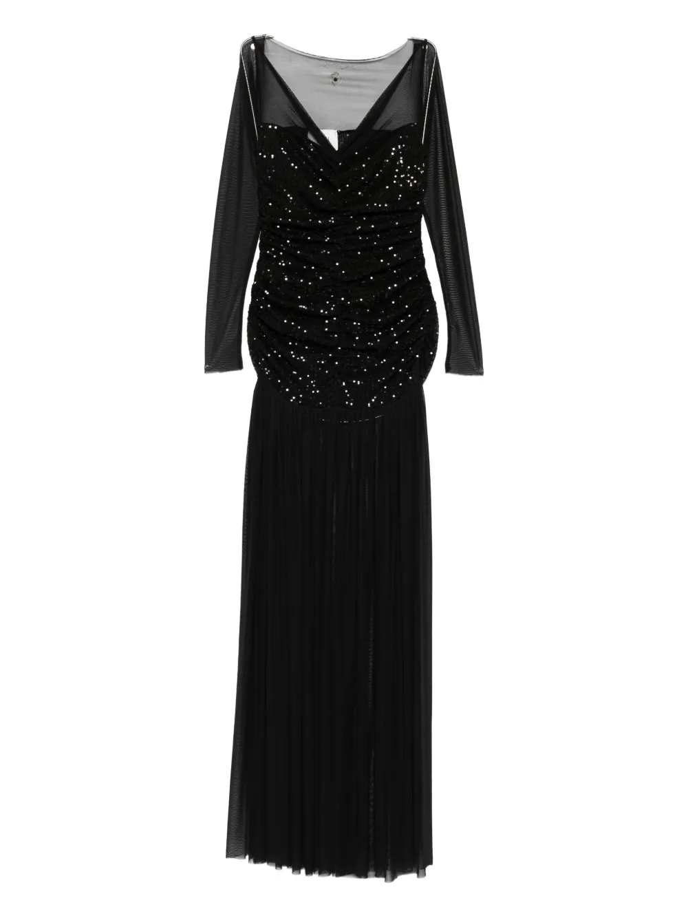 Atu Body Couture Sequin-embellished Mesh Maxi Dress In Black