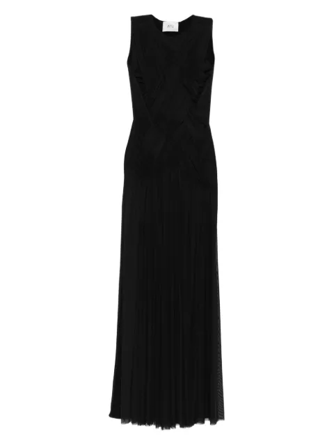 Atu Body Couture cross-panel pleated maxi dress