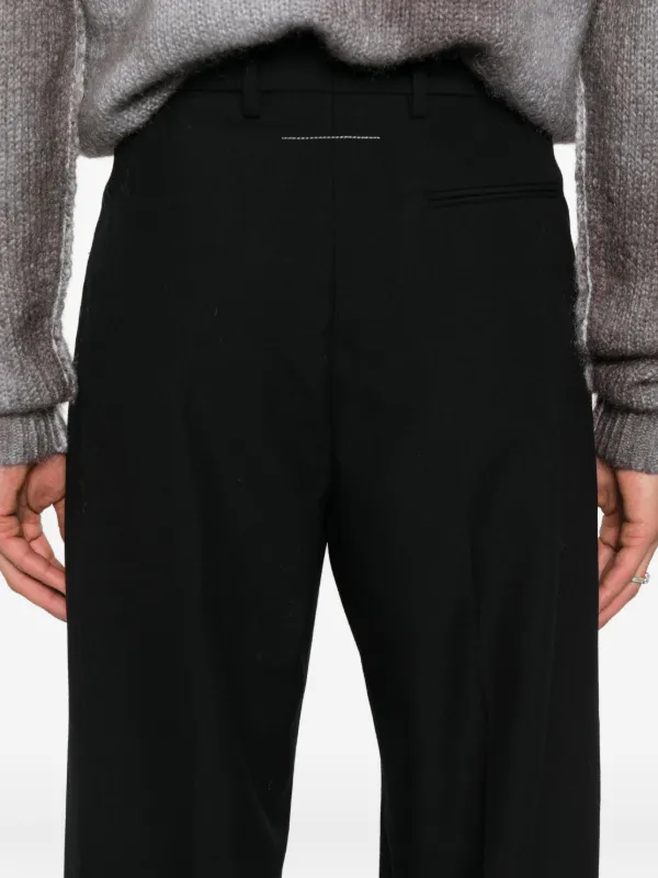 【関税送料込】MM6 MaisonMargiela ストレートパンツ ブラック Maison Margiela サテン ワイドパンツ | ブラック | FARFETCH JP