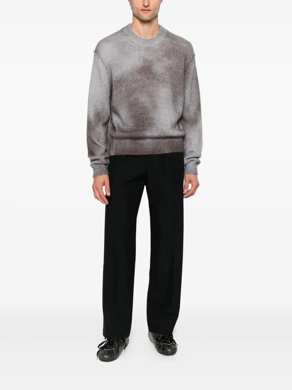 MM6 Maison Margiela pleated straight-leg trousers - Zwart