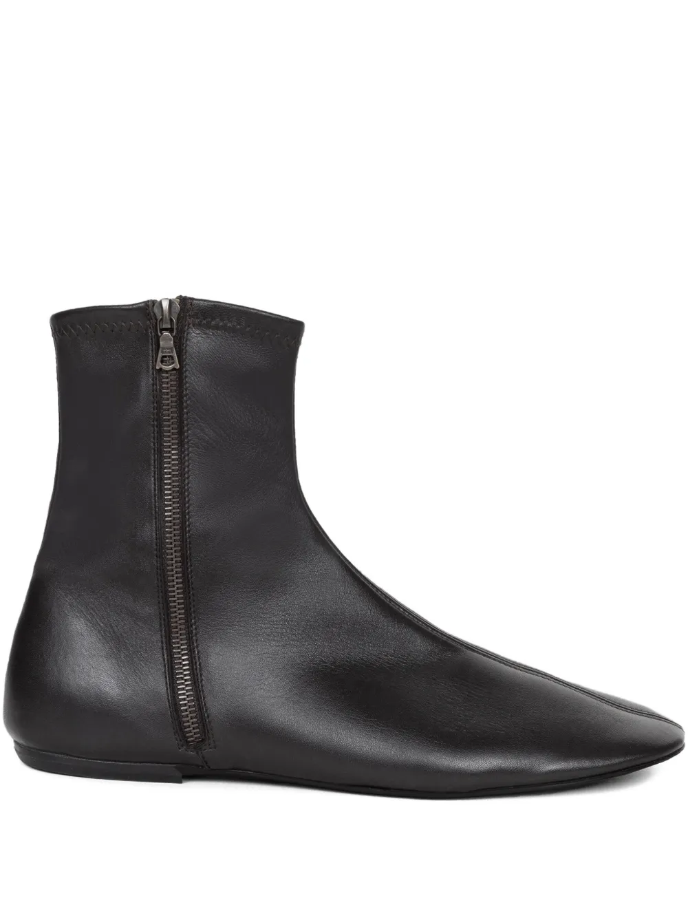 DRIES VAN NOTEN zip-fastening leather boots Black