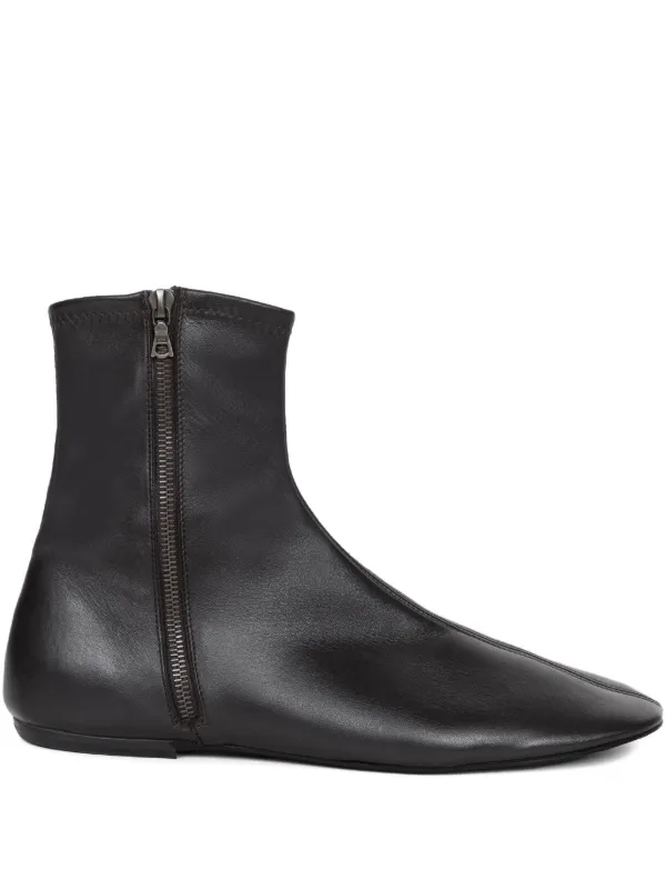 DRIES VAN NOTEN ジップアップ　ブーツ　ヒールブーツ DRIES VAN NOTEN ジップ レザーブーツ | ブラック | FARFETCH JP