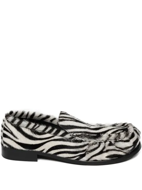 DRIES VAN NOTEN zebra-print ponyhair loafers