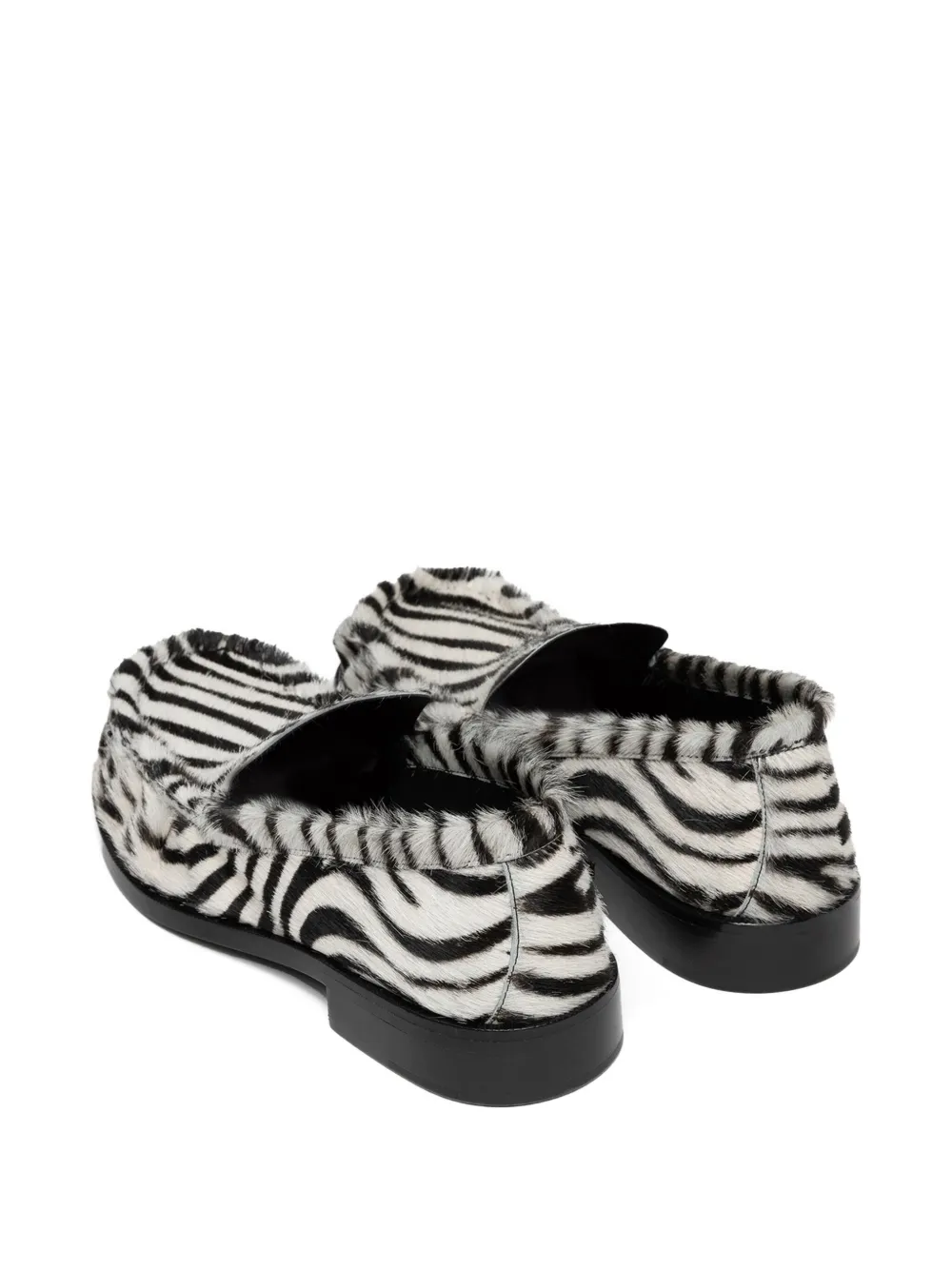 DRIES VAN NOTEN Loafers met zebraprint en ponyhaar Zwart