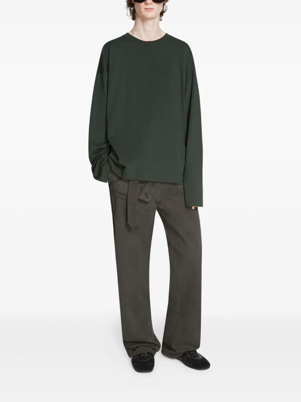 DRIES VAN NOTEN suede leather sneakers Black