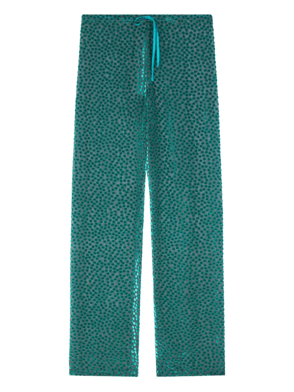 Dries Van Noten Elasticated Polka-dot Trousers In Blue