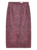 DRIES VAN NOTEN devoré polka-dot midi skirt - Pink