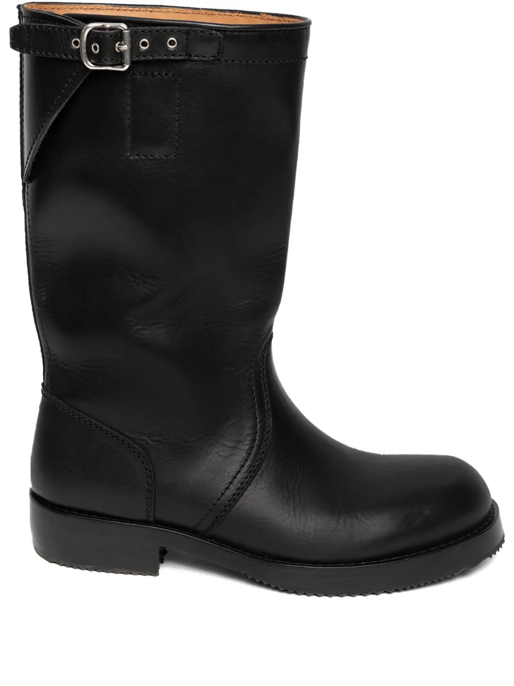 DRIES VAN NOTEN buckle leather boots Black
