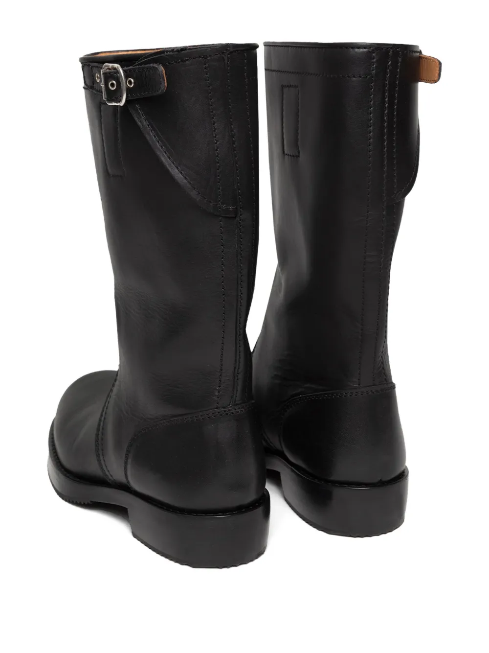 DRIES VAN NOTEN buckle leather boots Black